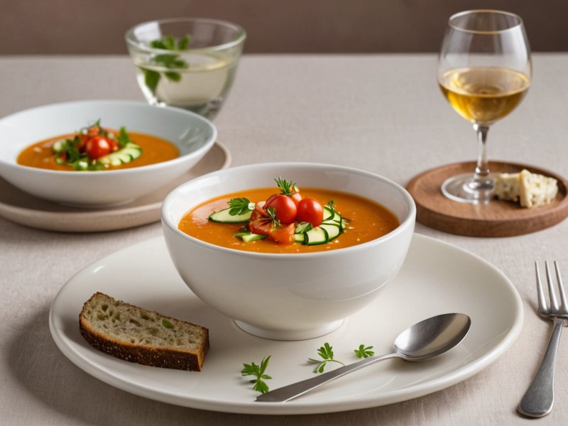 Soupe froide courgette tomate