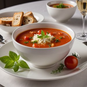Soupe à l'ail et tomate