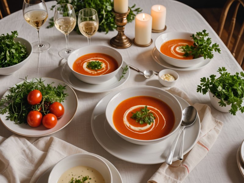 Soupe à la tomate et fines herbes