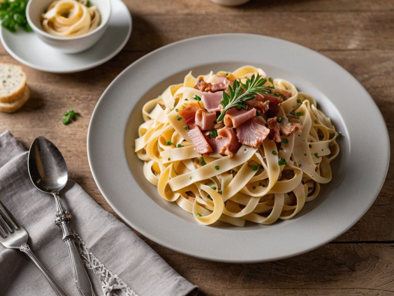 Tagliatelles à la crème de poireaux