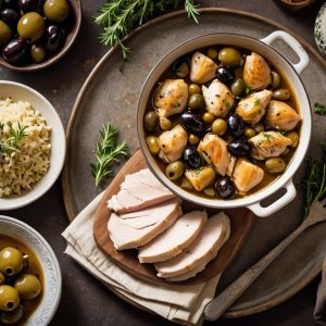 Tajine de poulet aux olives et citrons confits