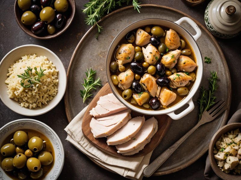 Tajine de poulet aux olives et citrons confits