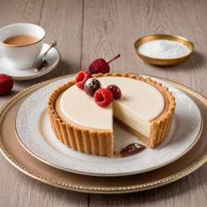 Tarte au lait concentré sucré et au litchi