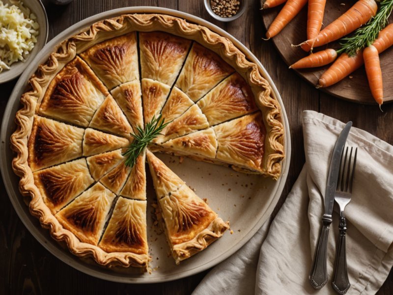 Tarte aux carottes râpées et au poulet
