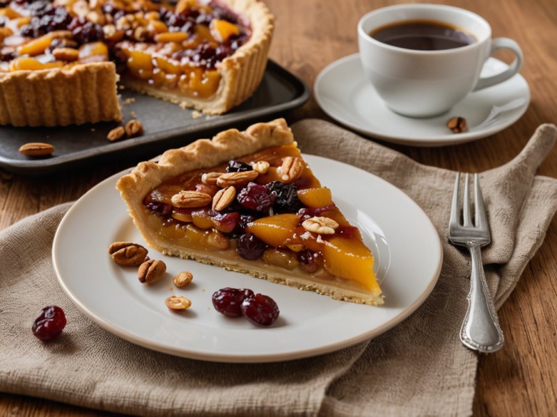 Tarte aux fruits secs et à la confiture d'abricots