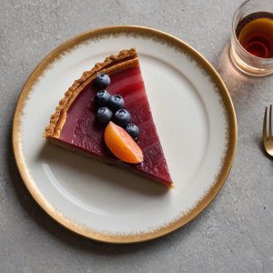 Tarte aux myrtilles et à la rhubarbe