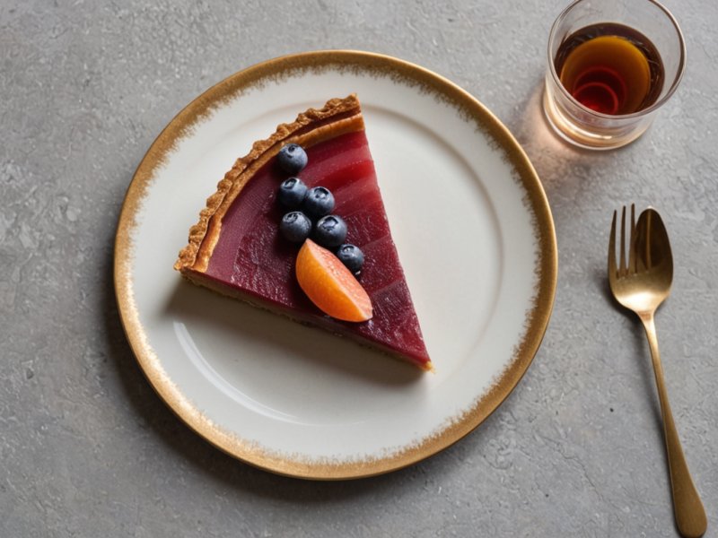 Tarte aux myrtilles et à la rhubarbe