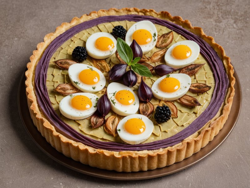 Tarte aux oignons et carré frais