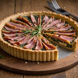 Tarte aux épinards et aux lardons