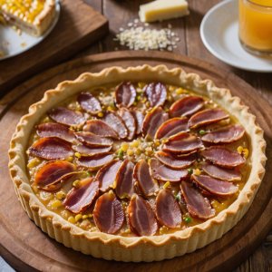 Tarte aux poireaux et aux lardons