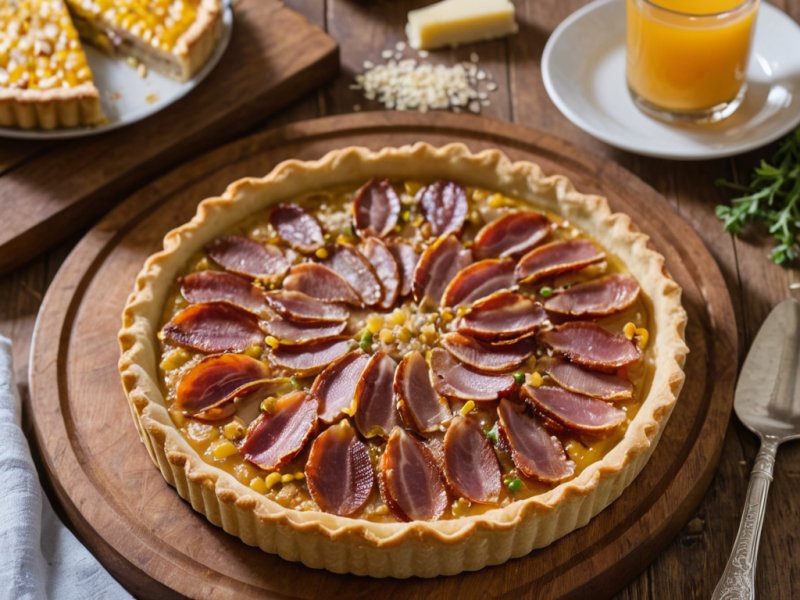 Tarte aux poireaux et aux lardons
