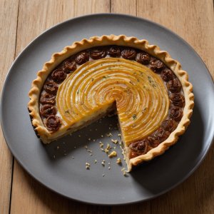 Tarte aux poireaux et fourme d'ambert