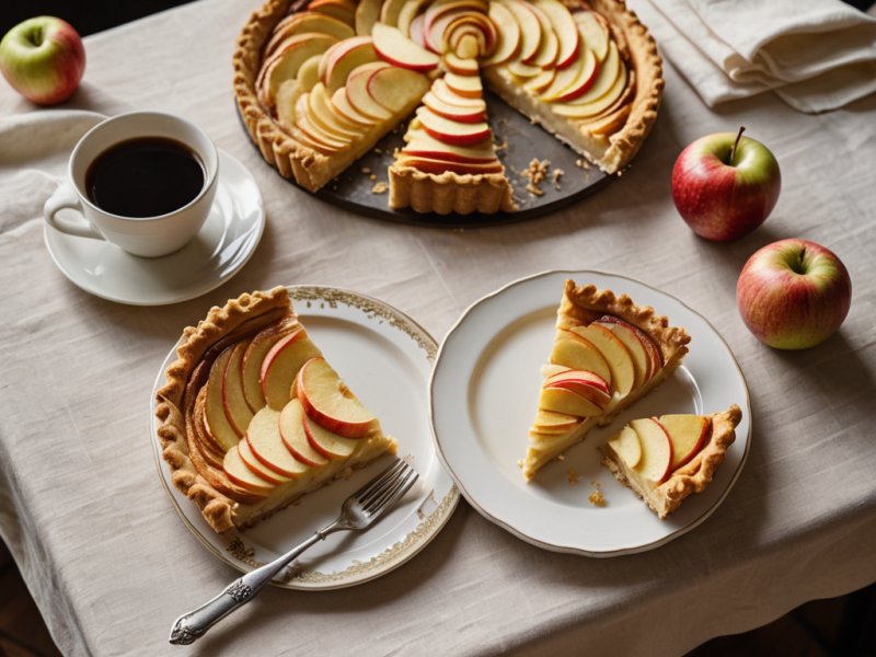 Tarte aux pommes et au fromage blanc
