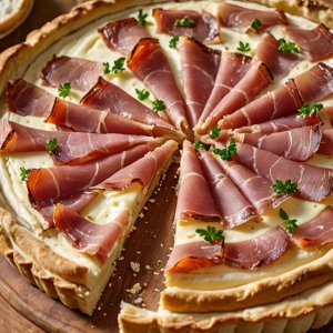 Tarte chèvre et jambon de bayonne
