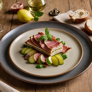 Tarte ricotta, courgettes et coppa