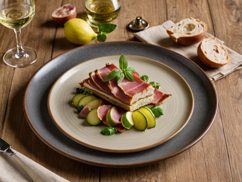 Tarte ricotta, courgettes et coppa