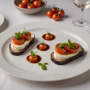 Tartines à l'italienne : aubergine, tomate et mozzarella