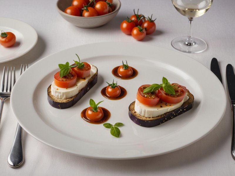 Tartines à l'italienne : aubergine, tomate et mozzarella