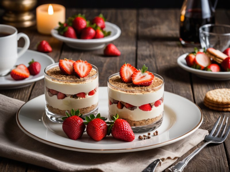 Tiramisu vanille et liqueur de fraises