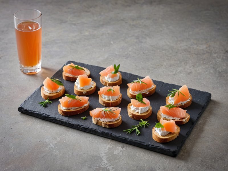 Toasts croustillants chèvre et saumon