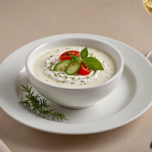 Velouté concombre tomate boursin