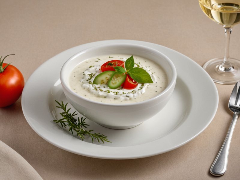 Velouté concombre tomate boursin