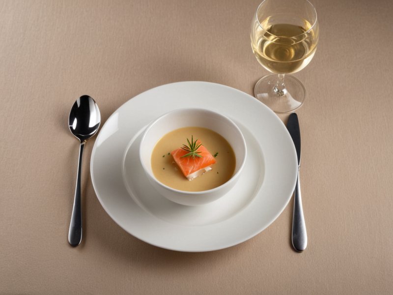 Velouté de pommes de terre au saumon fumé