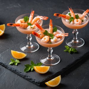 Verrine de crevettes au pamplemousse