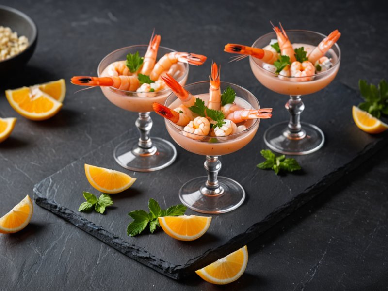 Verrine de crevettes au pamplemousse
