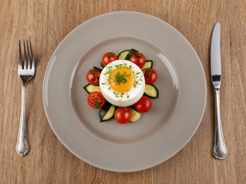Verrine, Oeuf poché, tomates et courgettes