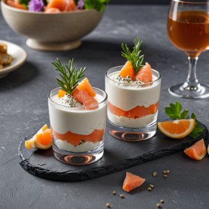 Verrine saumon mariné chantilly aneth