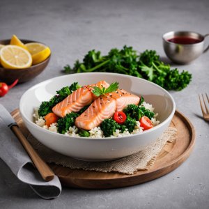 Wok de saumon aux épinards frais