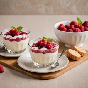 Yaourt glacé (frozen yoghourt) à la framboise