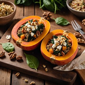 Potimarron farci au chèvre et noix