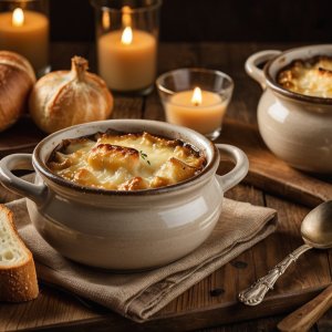 Soupe à l'oignon gratinée