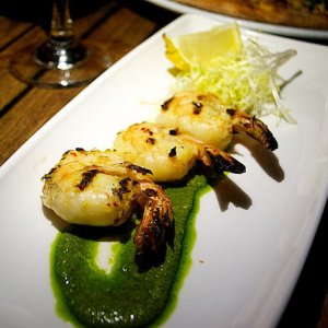 Brochette crevette mangue