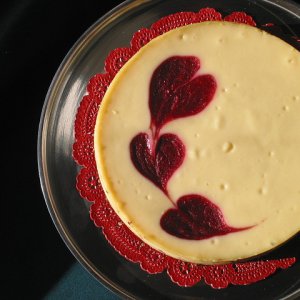 Cheesecake au coulis de framboises