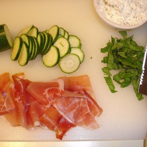 Calabacines a la carbonara