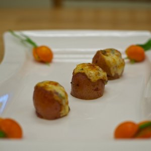 Pommes de terre farcies au jambon