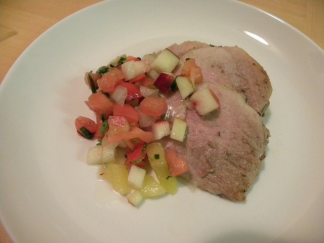 Rôti de porc aux pommes et aux kiwis