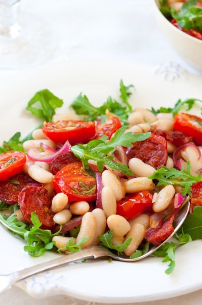 Salade fèves-chorizo